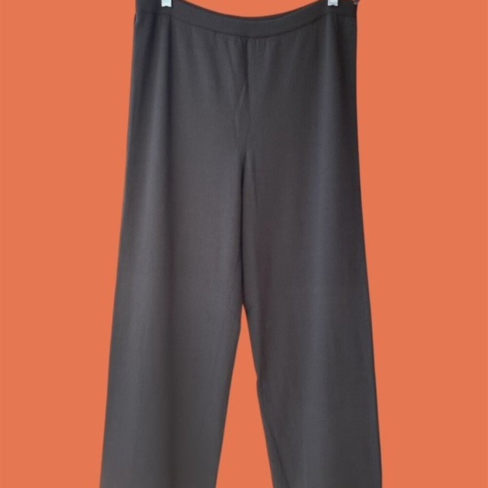 Eileen Fisher Brown Pull on Style Pants Women's Italian Material